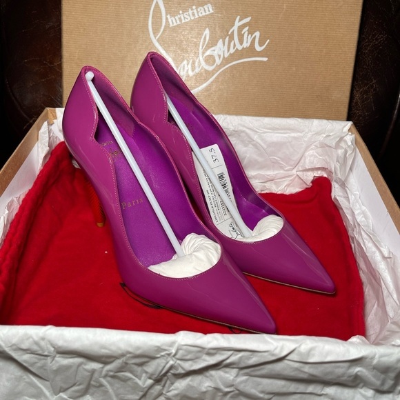 Christian Louboutin lip chick pump 100 patent Kismet Gold EU37.5 - Picture 11 of 15